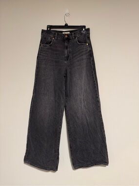 Madewell Black Wash Superwide Leg Jeans